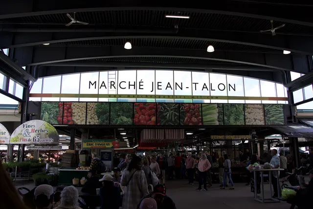 Covered aisle of the Jean-Talon Market in Montreal