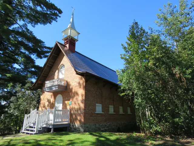 The old brick granary of the Papineau estate, with its small cupola